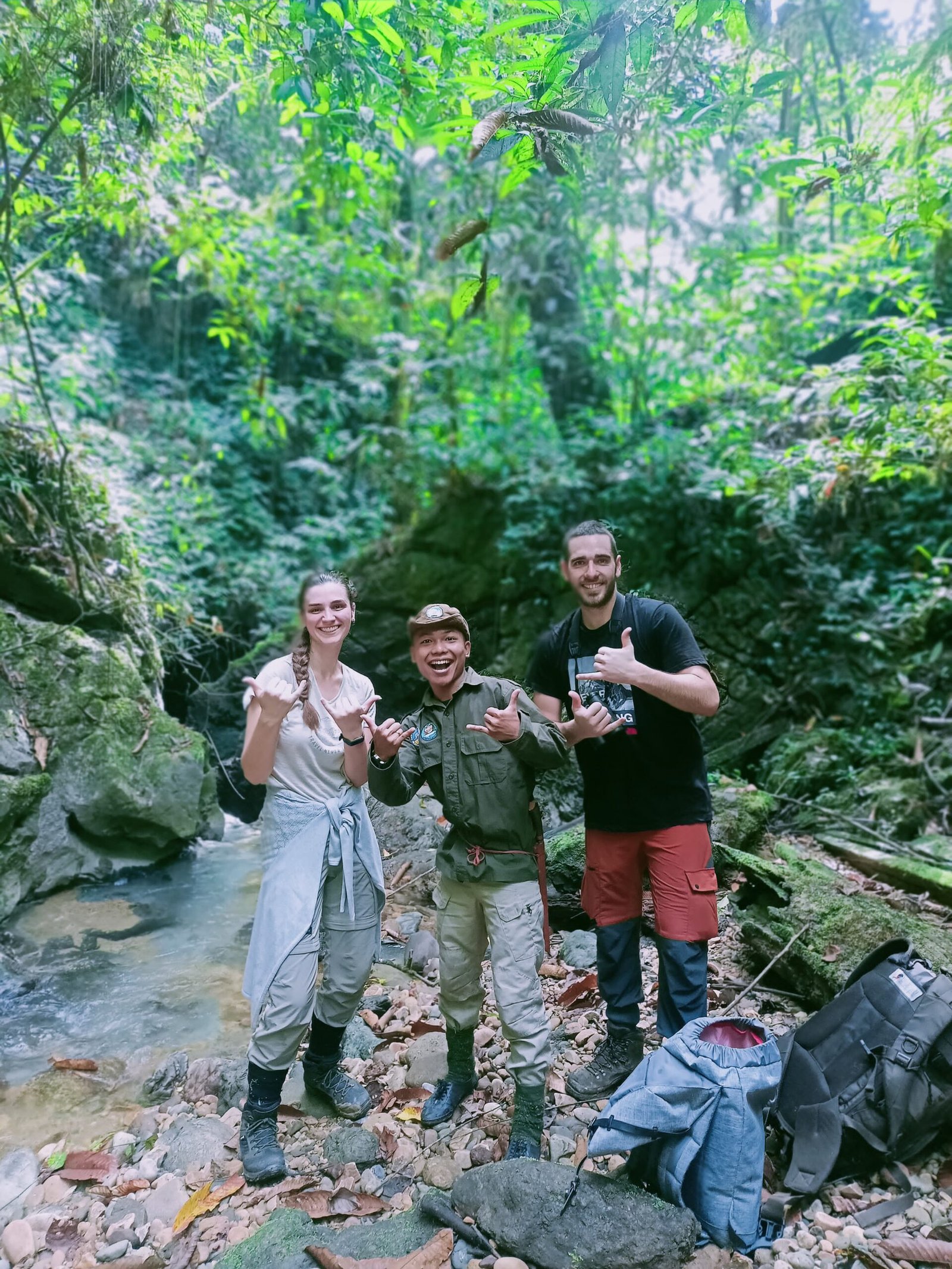 Tourists trekking responsibly through Gunung Leuser National Park