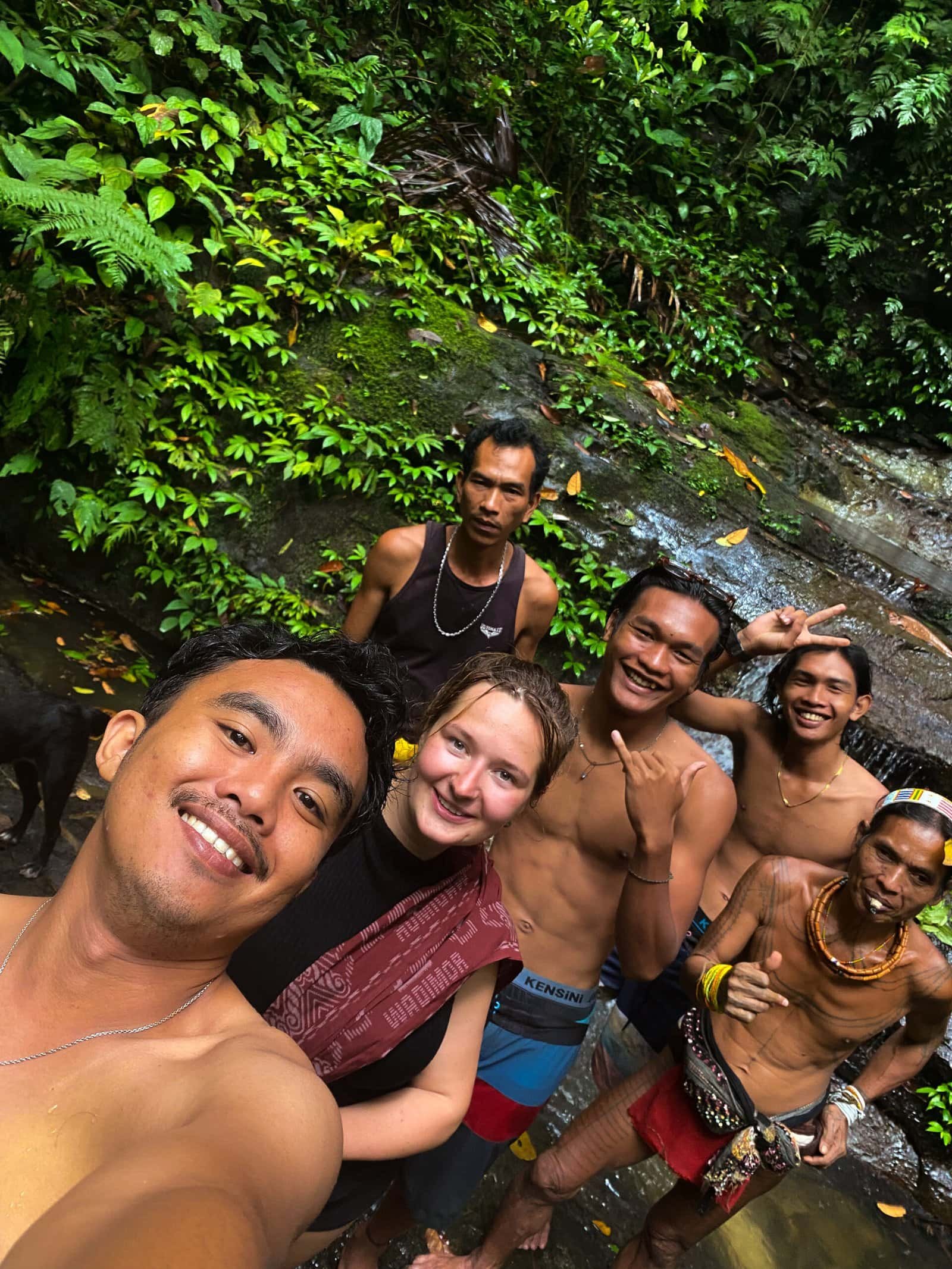 mentawai tribe and group with tourist