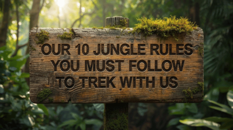 Following ethical national park rules during a jungle trek