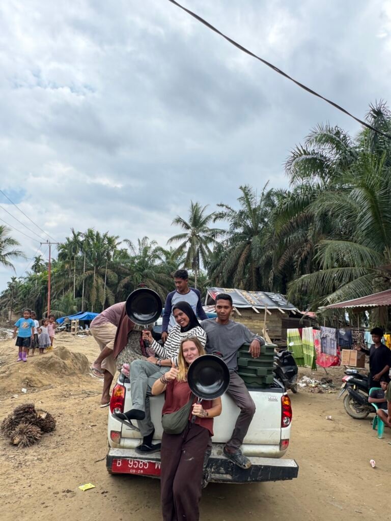 car full of donations in Aceh for remote villages